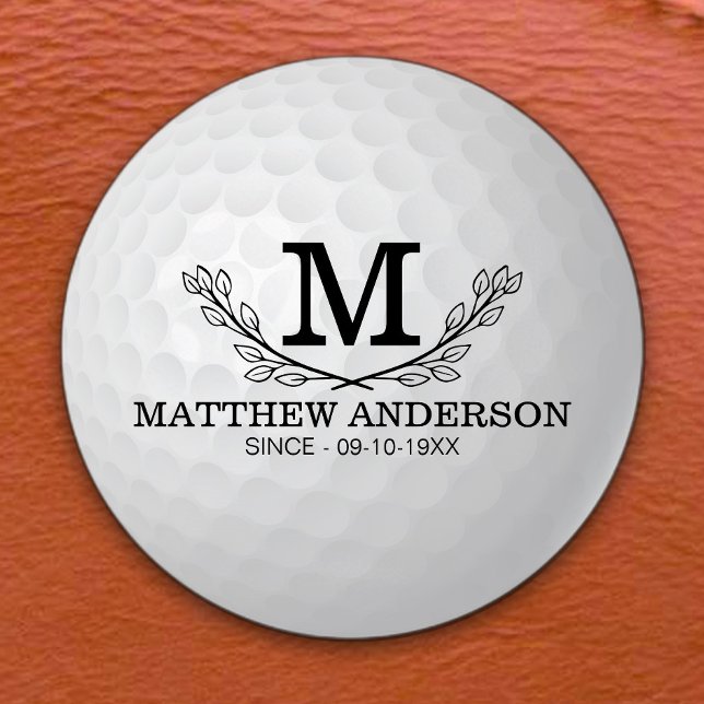 Personalised Golf Ball Pattern Name Monogram Age (Creator Uploaded)