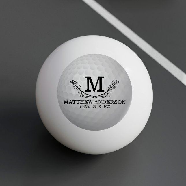 Personalised Golf Ball Pattern Name Monogram Age (Creator Uploaded)
