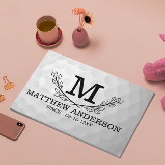Personalised Golf Ball Pattern Name Monogram Age Guest Book