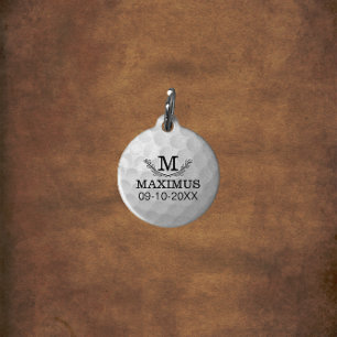 Personalised Golf Ball Pattern Name Monogram Age Pet Tag