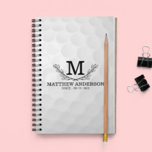 Personalised Golf Ball Pattern Name Monogram Age Planner