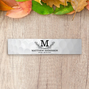 Personalised Golf Ball Pattern Name Monogram Age Short Table Runner