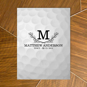 Personalised Golf Ball Pattern Name Monogram Age Tablecloth