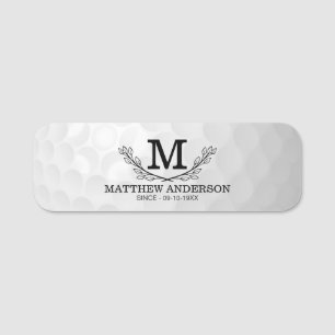 Personalised Golf Ball Pattern Name Monogram Age Tag