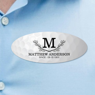Personalised Golf Ball Pattern Name Monogram Age Tag