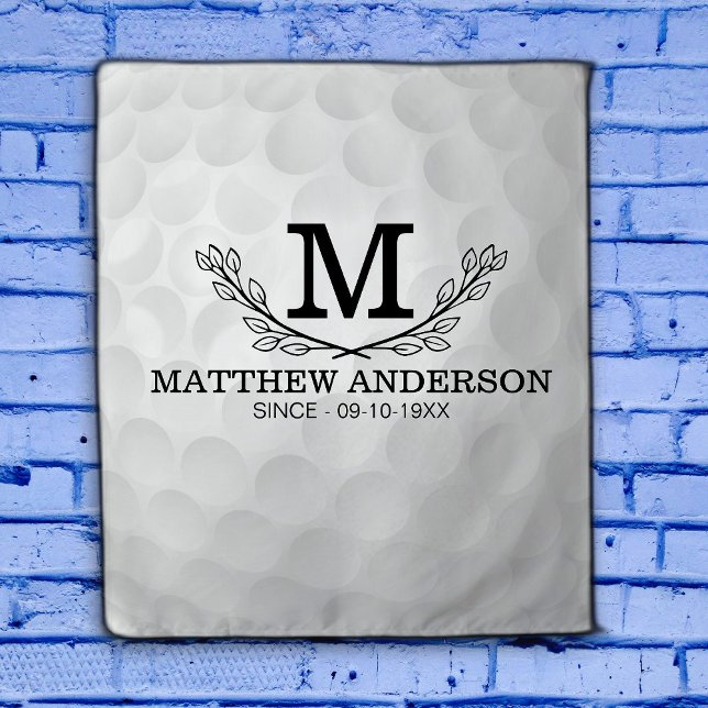 Personalised Golf Ball Pattern Name Monogram Age Tapestry (Creator Uploaded)