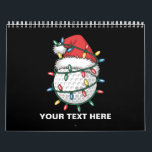 Personalised Golf Ball Santa Hat Christmas Lights Calendar<br><div class="desc">Personalised Golf Ball Santa Hat Christmas Golfing Xmas Lights</div>