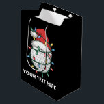 Personalised Golf Ball Santa Hat Christmas Lights Medium Gift Bag<br><div class="desc">Personalised Golf Ball Santa Hat Christmas Golfing Xmas Lights</div>