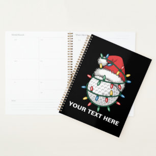 Personalised Golf Ball Santa Hat Christmas Lights Planner