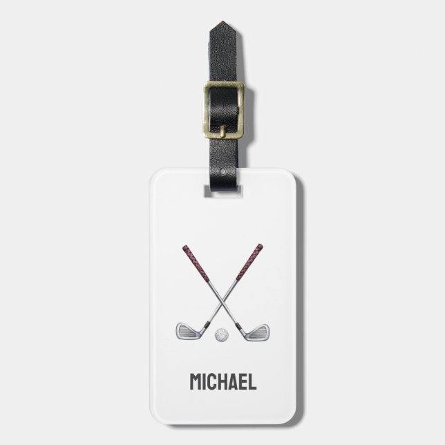 Personalised Golf Ball sticks Player         Luggage Tag (Front Vertical)