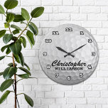 Personalised Golf Ball Wall Clock<br><div class="desc">Fun,  personalised golf ball on this custom wall clock</div>