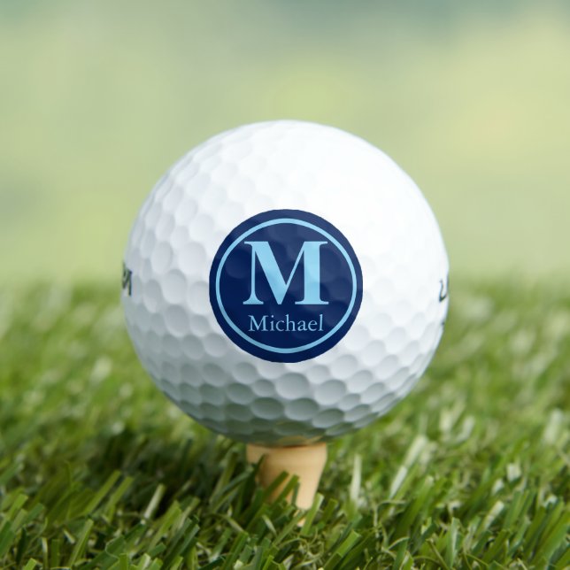 Personalised Golf Ball with Elegant Letter M (Insitu Tee)