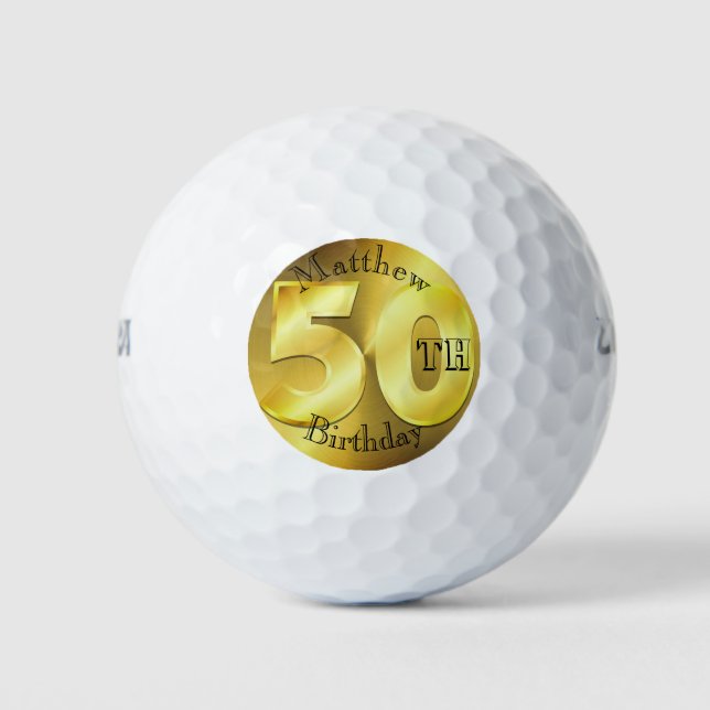 Personalised Golf Balls For 50th Birthday (Front)