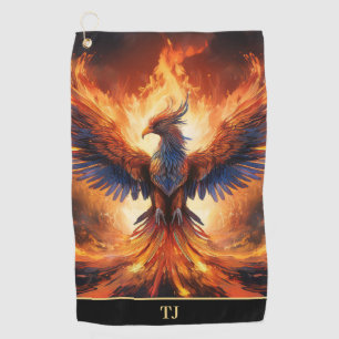 Personalised Golf Balls with a Bold Flaming Eagle  Towel
