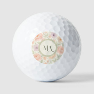 Personalised Golf Balls with Pastel Floral Design