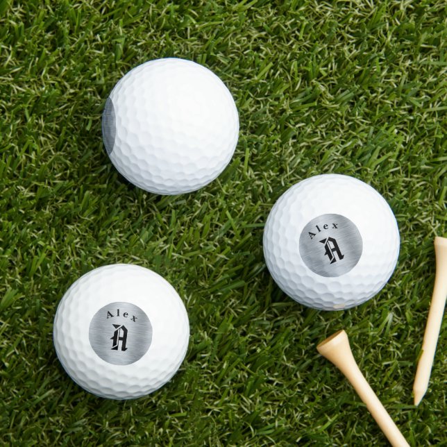 Personalised Golf Balls with Stainless Monogram (Insitu Grass)