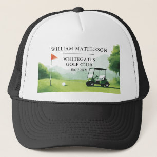 Personalised Golf Buggy Club Name Trucker Hat