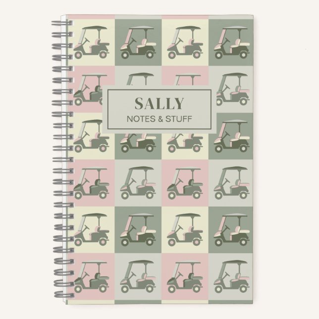 Personalised Golf Cart  Notebook (Front)