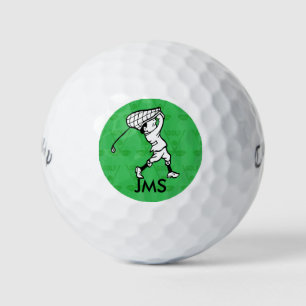 Personalised golf cartoon golfer balls