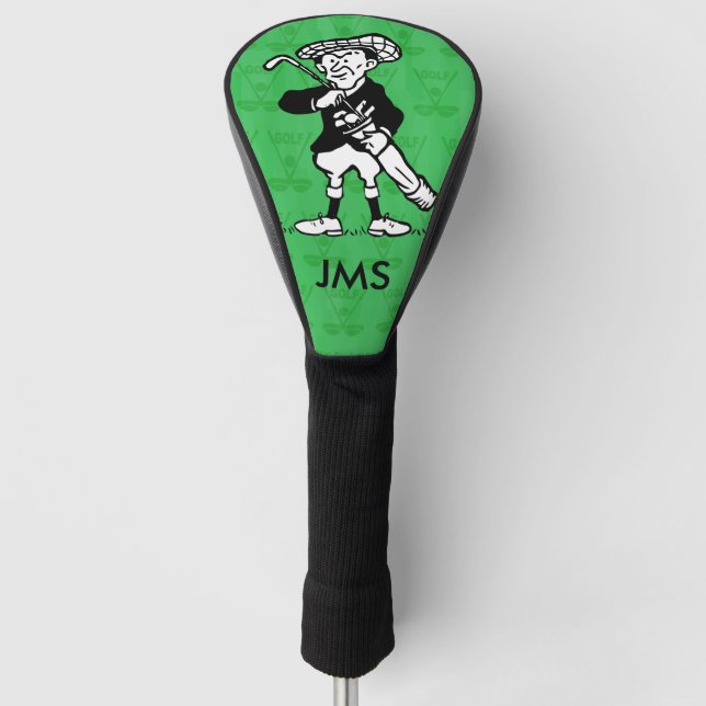 Personalised golf cartoon golfer head cover (Front)