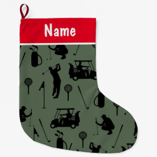 Personalised Golf Christmas Gifts Golf themed Large Christmas Stocking