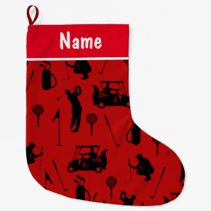 Personalised Golf Christmas Gifts Golf themed Large Christmas Stocking