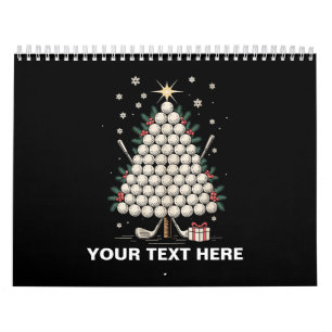 Personalised Golf Christmas Tree Equipment Family Calendar