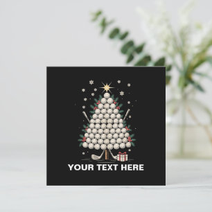 Personalised Golf Christmas Tree Equipment Family Holiday Card