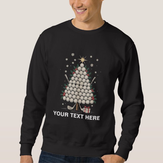 Personalised Golf Christmas Tree Equipment Family Sweatshirt (Front)