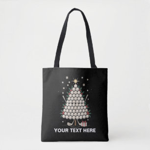 Personalised Golf Christmas Tree Equipment Family Tote Bag