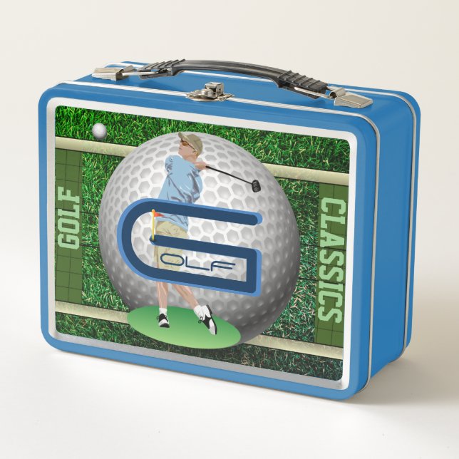 Personalised Golf Classics On-Field Metal Lunchbox (Front)