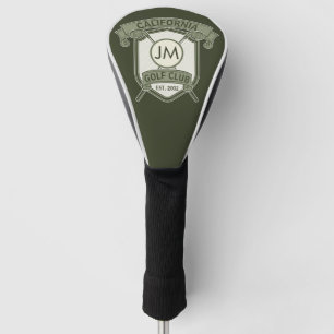 Personalised golf club monogram design head cover