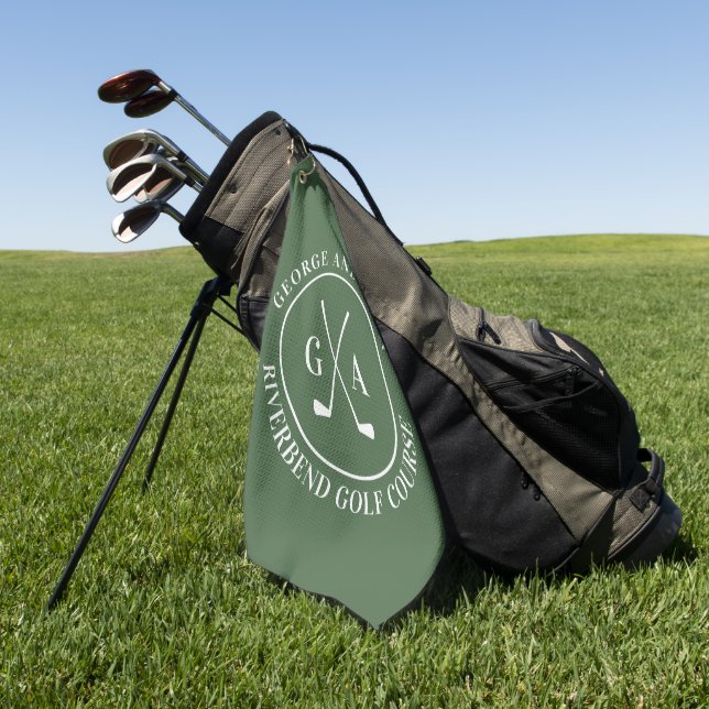 Personalised Golf Club Monogram Gift Towel (Green)