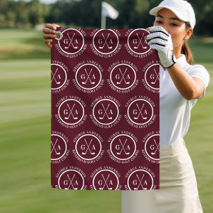 Personalised Golf Club Monogram Gift Towel