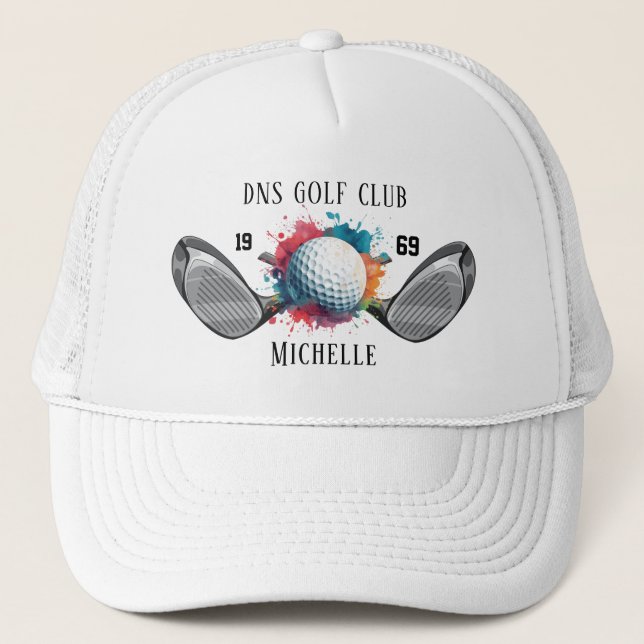 Personalised Golf Club Name Classic Trucker Hat (Front)