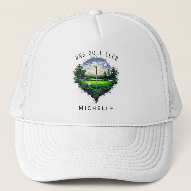 Personalised Golf Club Name Classic Trucker Hat (Front)