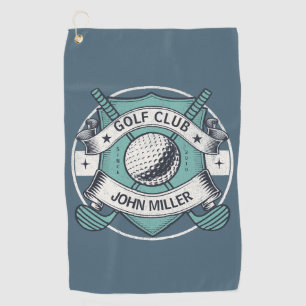 Personalised golf club name design golf towel