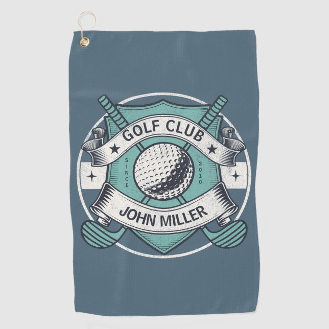 Personalised golf club name design  towel (Front)