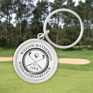 Personalised Golf Club Name Established Date Key Ring