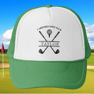 Personalised Golf Club Name Green White Trucker Hat