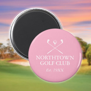 Personalised Golf Club Name Pink Magnet