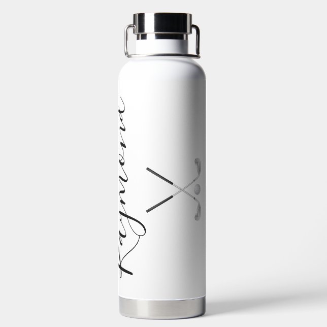 Personalised Golf Clubs and Ball Golfing  Water Bottle (Back)