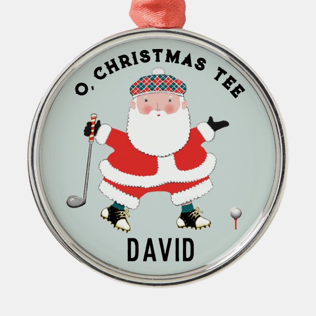 Personalised Golf Collectable Metal Tree Decoration (Front)