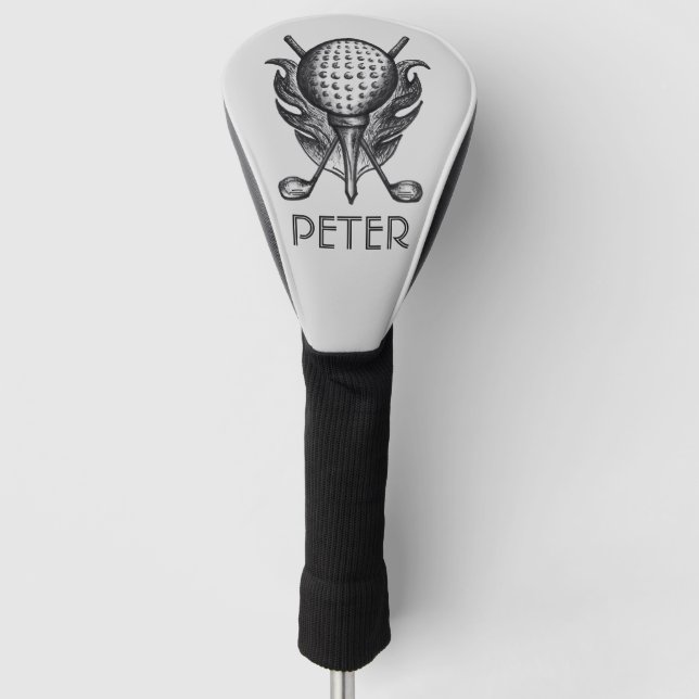 Personalised Golf Course Ball Tee Club Custom Gift Head Cover (Front)