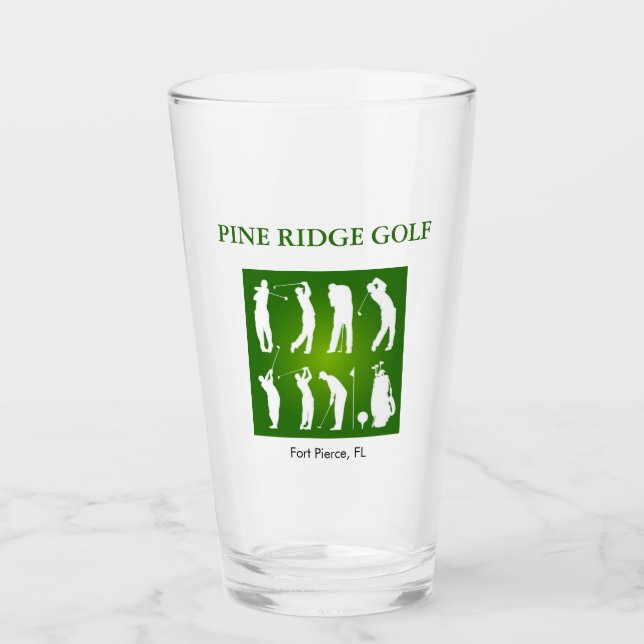 Personalised Golf Course Glass Tumbler (Front)