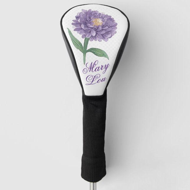 Personalised Golf Cover Head with Chrysanthemum  (Front)