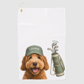Personalised Golf Dog Towel Custom Pet Portrait