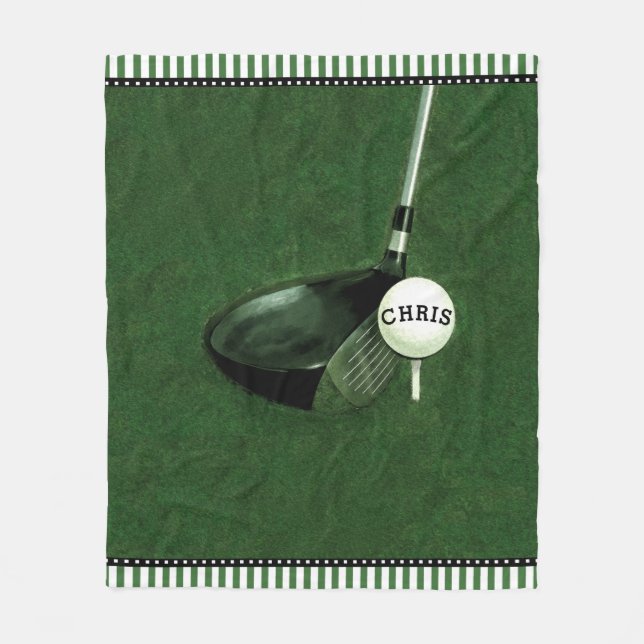 Personalised Golf Fleece Blanket (Front)