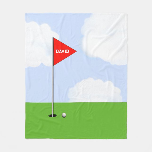 Personalised Golf Gift Fleece Blanket (Front)