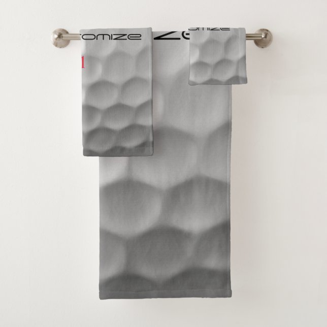 Personalised Golf Gift with Custom Name & Number Bath Towel Set (Insitu)